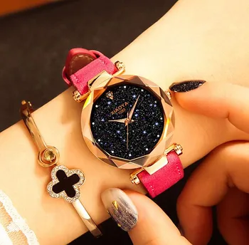 

Shine Star Sky Women Watch Fashion Dial Design Clock Luxury Luminous Women's Bracelet Quartz Wrist Watch 2019 New Best Girl Gift