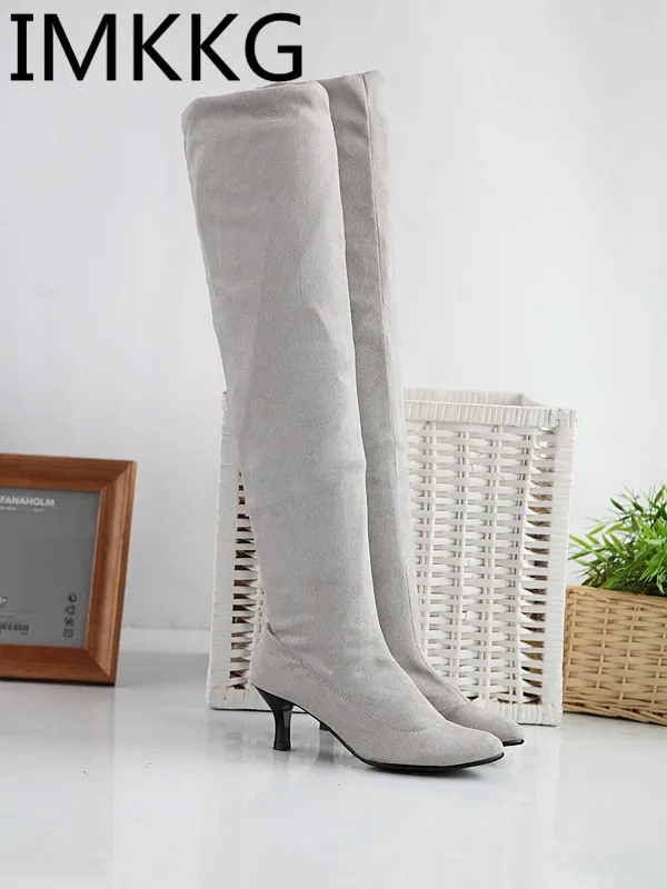 

New High Heels Over The Knee Boots Women Thigh High Boots Autumn Winter Sexy Lady Shoes Woman Plus Size 34-43 V225