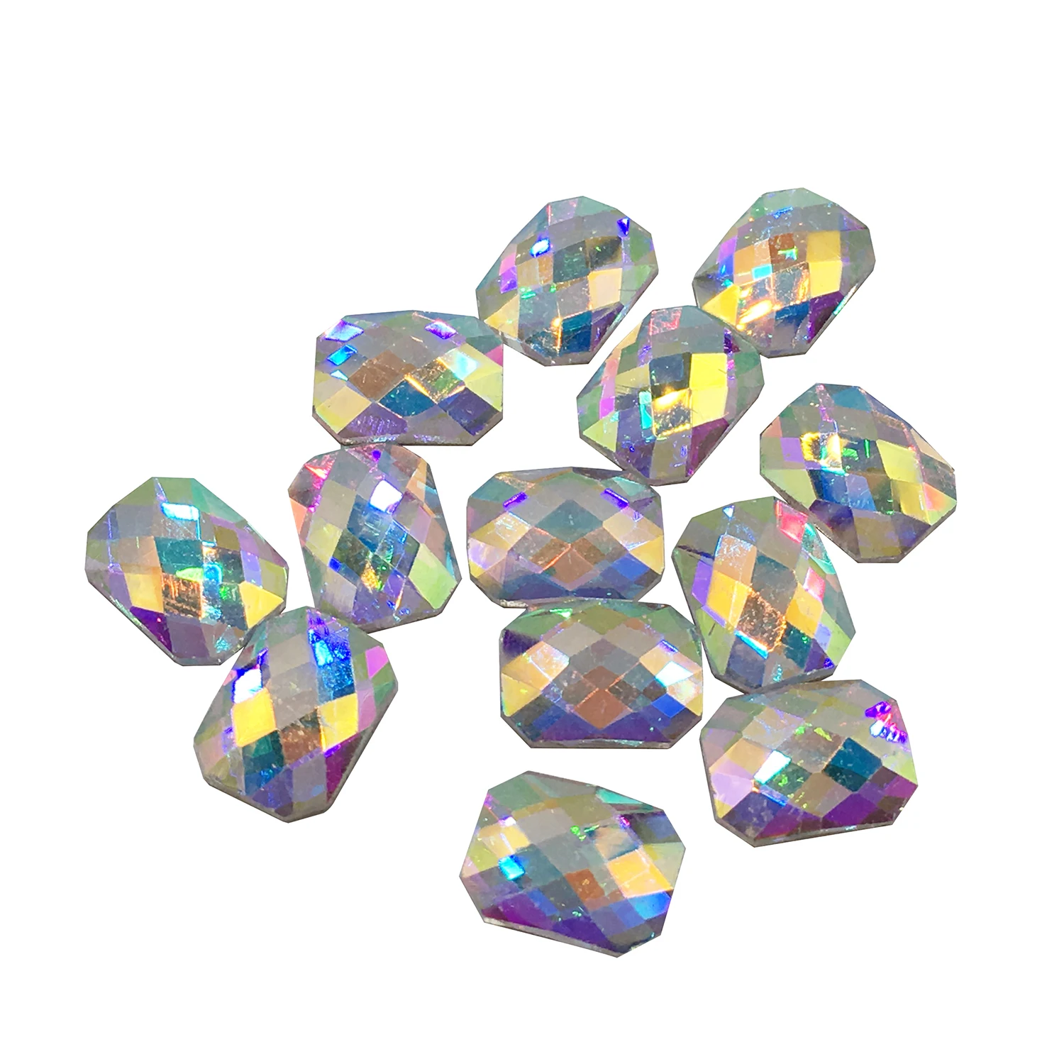 

30pcs Rectangle Shape 6*8mm Crystal AB Flat Back Fancy Nail Art Crystal Rhinestones For Wedding Personality Design Beads