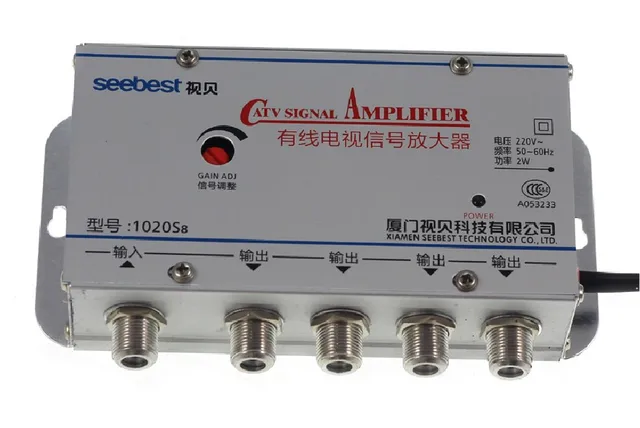 220 V 4 Way TV Kabel Sinyal CATV Amplifier AMP 20DB Antena 