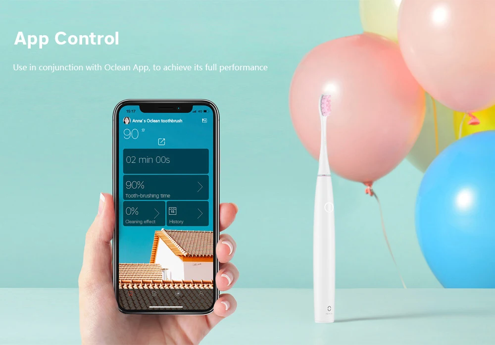 Оригинальная электрическая зубная щетка Oclean Air Smart sonic, ультра звуковая отбеливающая зубная щетка, уход за зубами, зарядка через usb, контроль через приложение