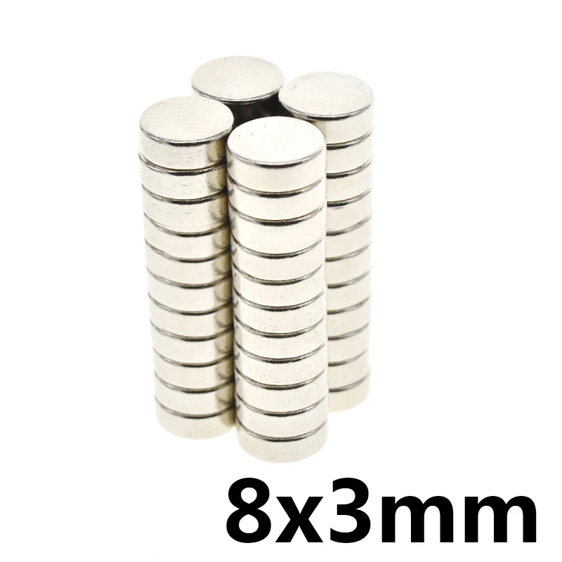 

20PCS Rare Earth Magnets Round NdFeB Magnets Magnets Strong Magnetic Neodymium Magnets Cylinder 8X3mm