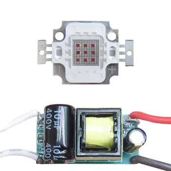 

10W Square Base Infrared IR850nm LED diodes Light Parts + Input AC 85~265V Output 4~12V LED driver