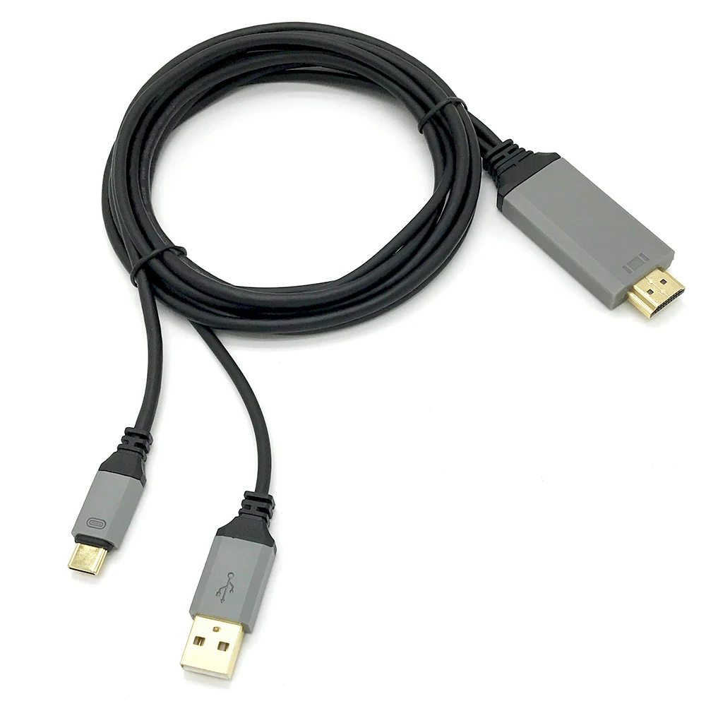 3in1 USB 3.1 Тип-C кабеля HDMI конвертер 4 К 30 Гц для MacBook Pro (Touch Bar) 13 15 2016 USB-C HDMI кабель Smart Мощность зарядки