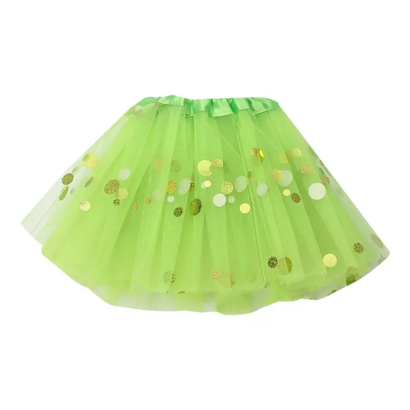 Многослойная плиссированная юбка-пачка для девочек; Однотонный блестящий костюм в Золотой горошек с блестками для балета; мини-платье с атласной каймой