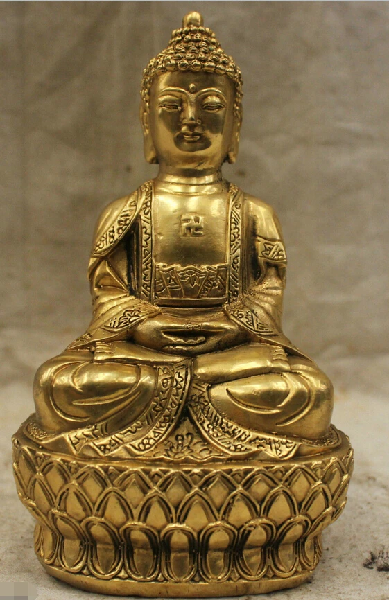 

xiuli 003784 Chinese Folk Culture Handmade Bronze Brass Statue Sakyamuni tathagata Buddha