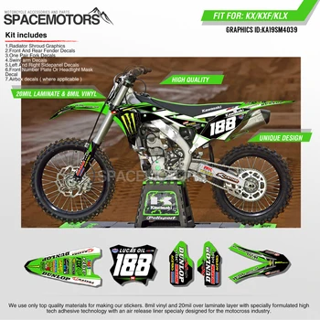 

MotoSpace Customized Team Graphics Backgrounds Decals 3M Custom Stickers For KAWASAKI KX250F 2017 2018 KX450F 2016 2017 2018 039
