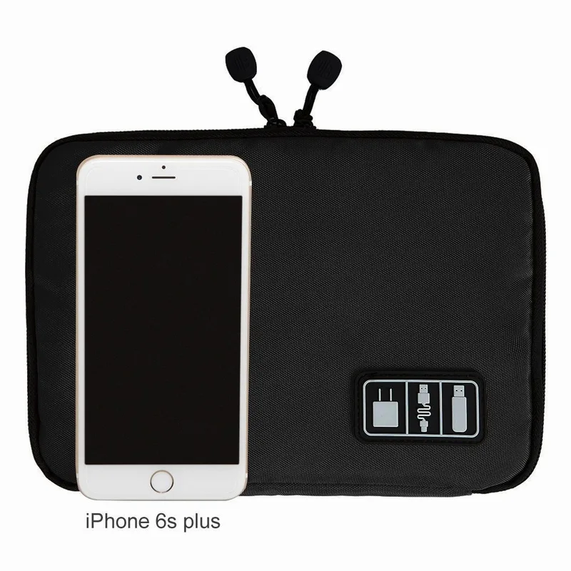 Portefeuille Cellphone Accessories Travel Bag Holder For iPhone 8 Plus 7 6S Cell phone USB Power Bank Cable Organizer Carry Case (3)