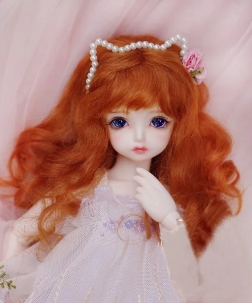 BJD кукла парики красный цвет редиски из мохера парики для 1/3 1/4 1/6 1/8 1/12 BJD DD SD MSD YOSD кукла длинные вьющиеся волосы парики аксессуары для куклы