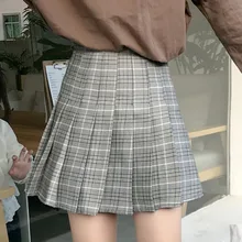 Новые женские юбки Харадзюку милые плиссированные юбки модные Kawaii клетчатые мини юбки с высокой талией