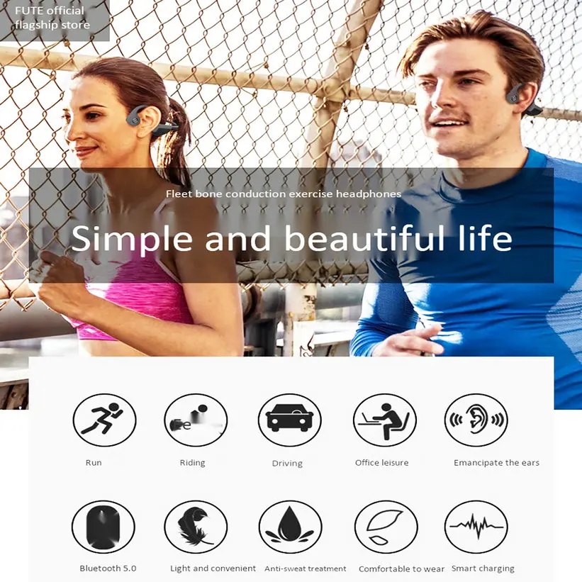 Беспроводные наушники Z8S Bluetooth 5 0 костная проводимость уличная спортивная