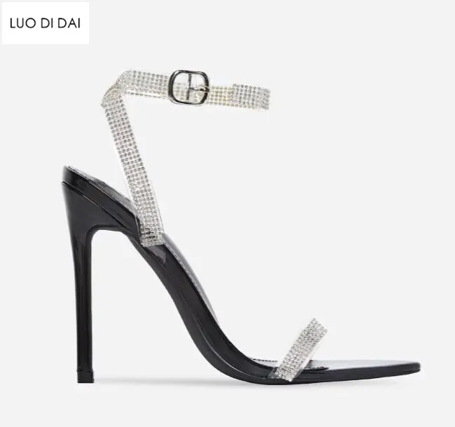 zehe sommer abend punkt heels 2019 sandalen promi diamant neue kristall schwarzgold frauen glitter schuhe flansch hochzeit high ukPXZi