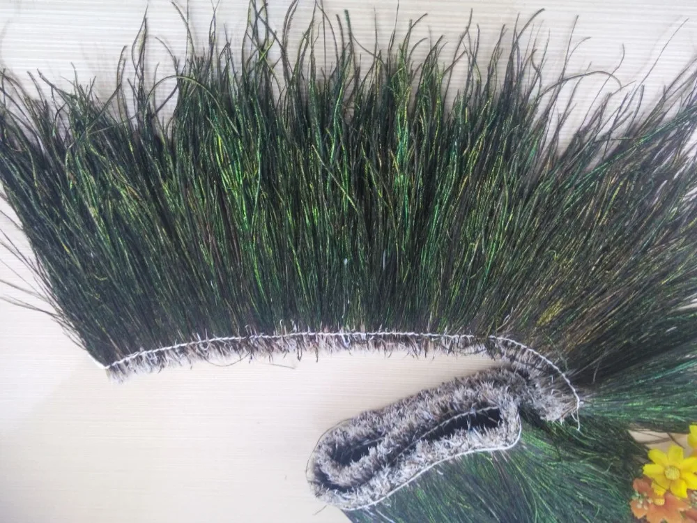 

free shipping! Sell one meter long natural peacock feather yarn, feather silk long 15-20cm, thicker type 1 yards