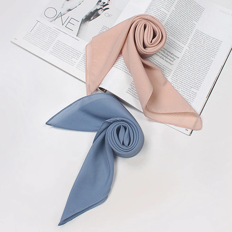 Square Scarf For Women Bandana Neckerchief Solid Color Polyester Silky Satin Touch Headband Female Handkerchief Hair Neck Scarf Square Scarf For Women Bandana Neckerchief Solid Color Polyester Silky Satin Touch Headband Female Handkerchief Hair Neck Scarf