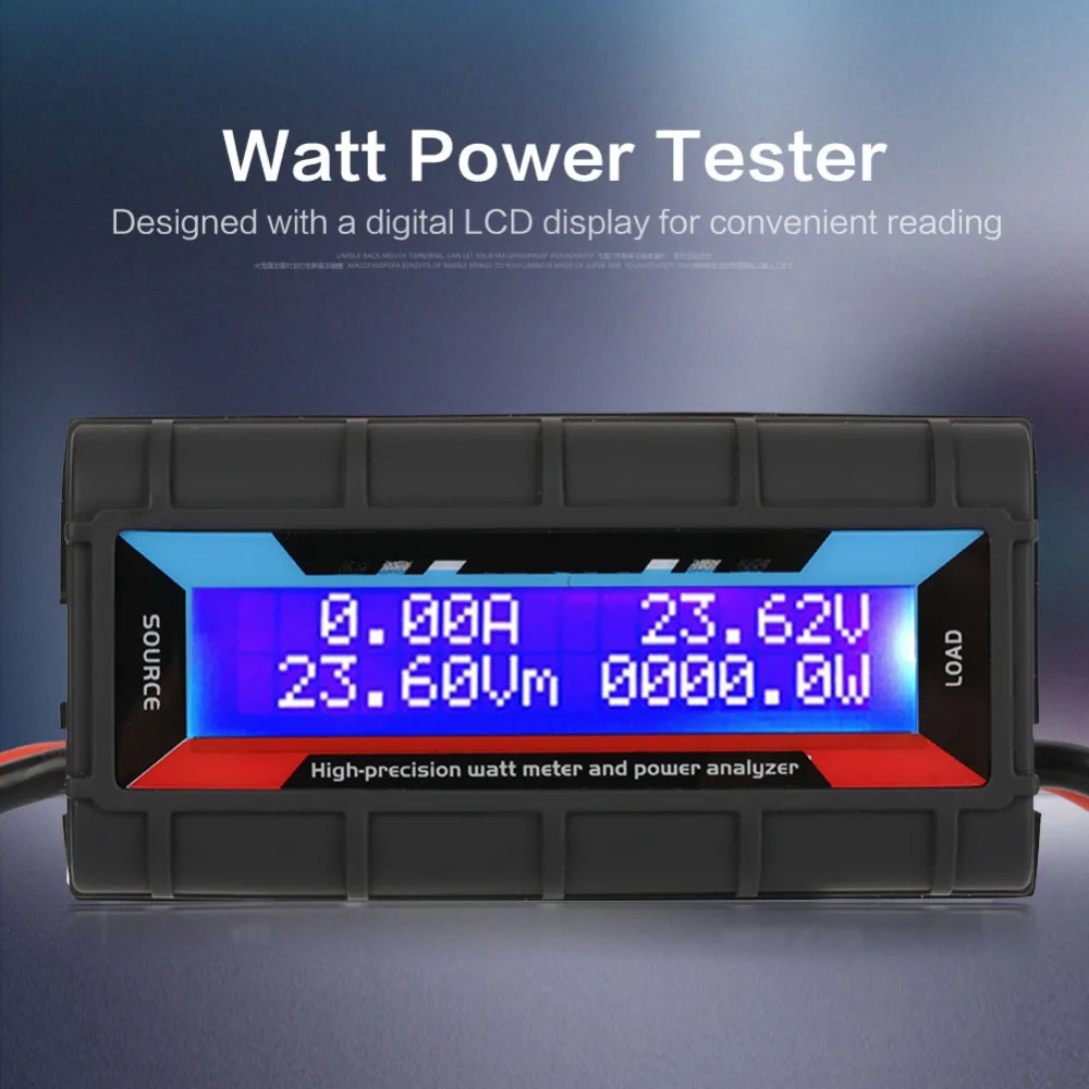 1 шт. ватт тестер мощности 4,8 В~ 60 в измеритель мощности 130А Высокая точность Ватт метр Напряжение Ампер метр анализатор мощности RC Ватт метр
