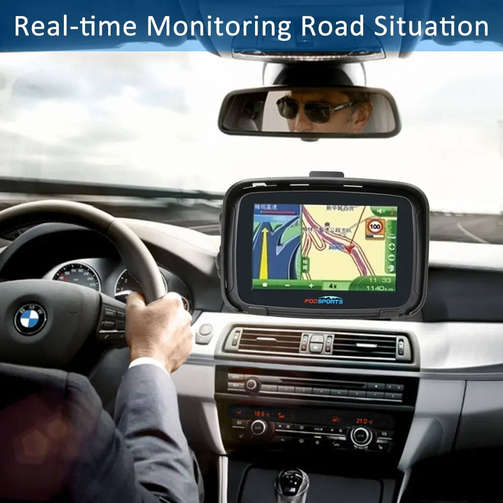 Fodsports ipx7 водонепроницаемый навигатор для мотоцикла 5 дюймов GPS Wi Fi 16 ГБ android 6 0 FM