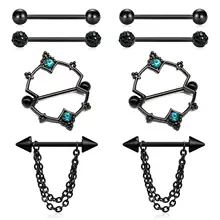 14 г 8 шт. кольца для сосков, пирсинг штанги из нержавеющей стали ювелирные изделия для женщин девочек