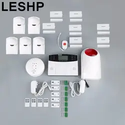 Leshp 22 шт. Беспроводной GSM Смарт голос охранная сигнализация Системы ЖК-дисплей Дисплей с Беспроводной мерцающий голос сирены сигнал тревоги