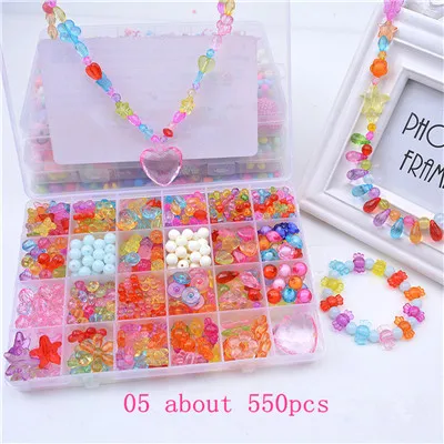 Children creative DIY beads toy with whole accessory set/ Kids girls handmade art craft educational toys for gifts and presents - Цвет: 05