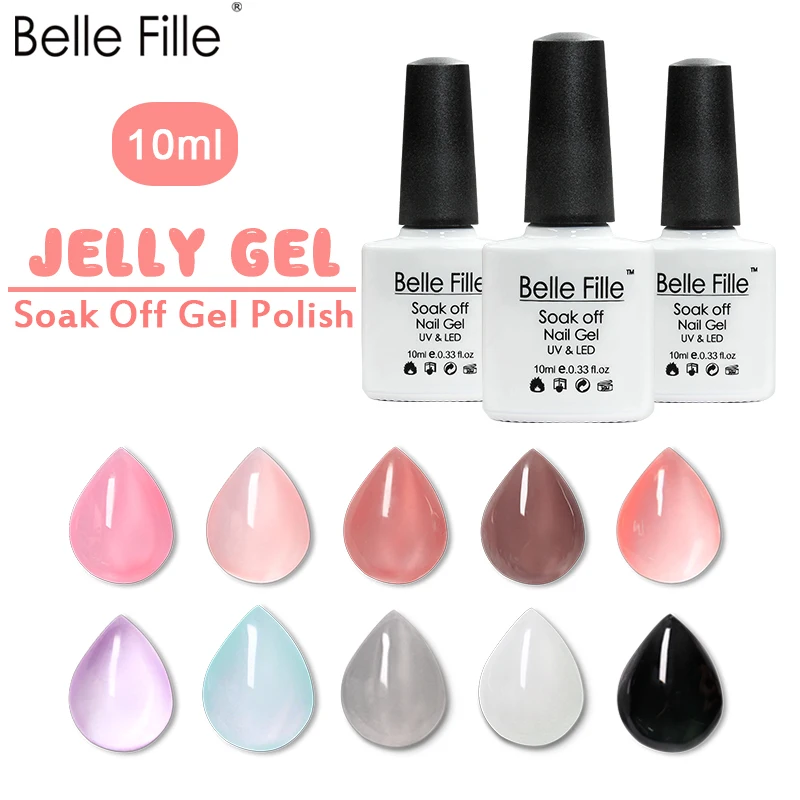 Гель для ногтей Belle Fille прозрачный розовый телесный Белый УФ-гель длинный прочный