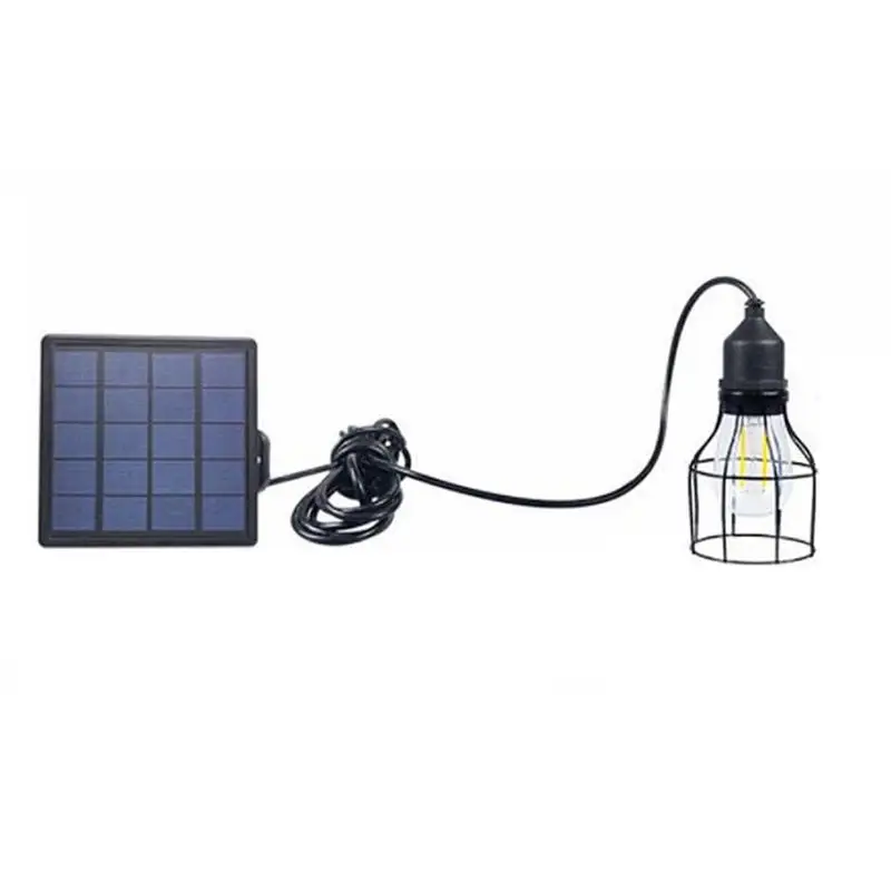 

1W LED Outdoor Solar Light Vintage Edison E27 Bulb Hanging Lantern+Solar Panel Cafe Pergola Lamp Dropshiping