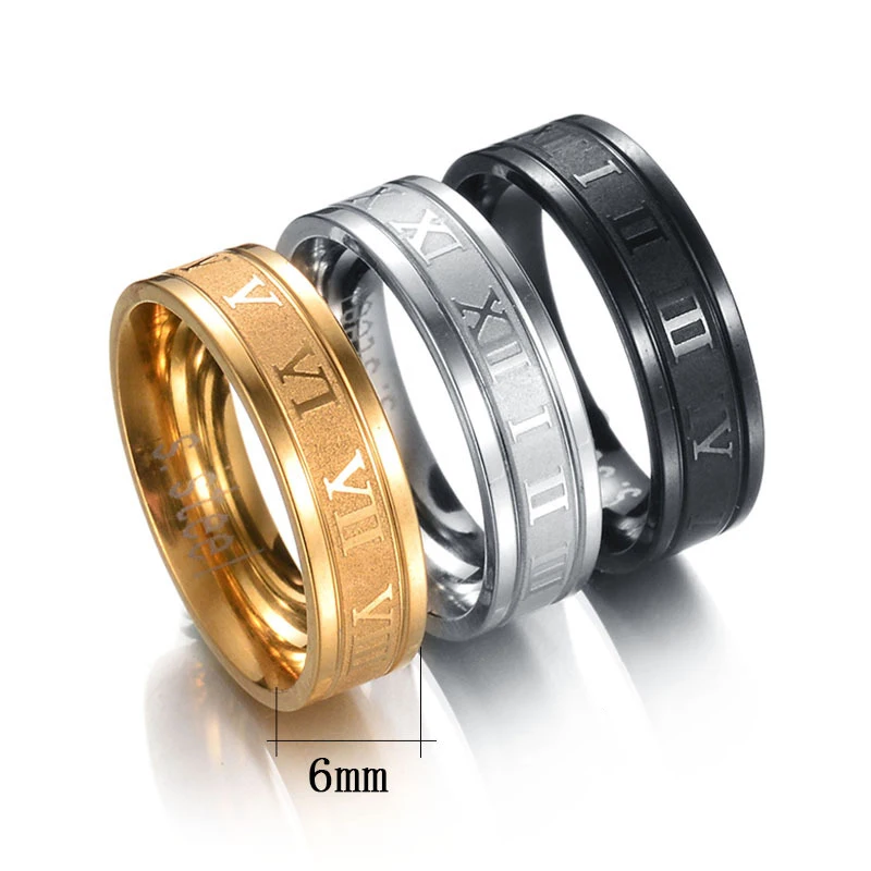 Кольцо, подарки, простая римская цифра, панк, для свадьбы, Крутое кольцо с цифрами, черное, для мужчин, ювелирное изделие для женщин, нержавеющая сталь, мода