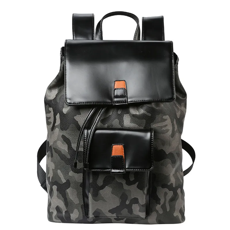 Cheap High Quality Fashion Camouflage Backpack PU Leather Backpacks 14
