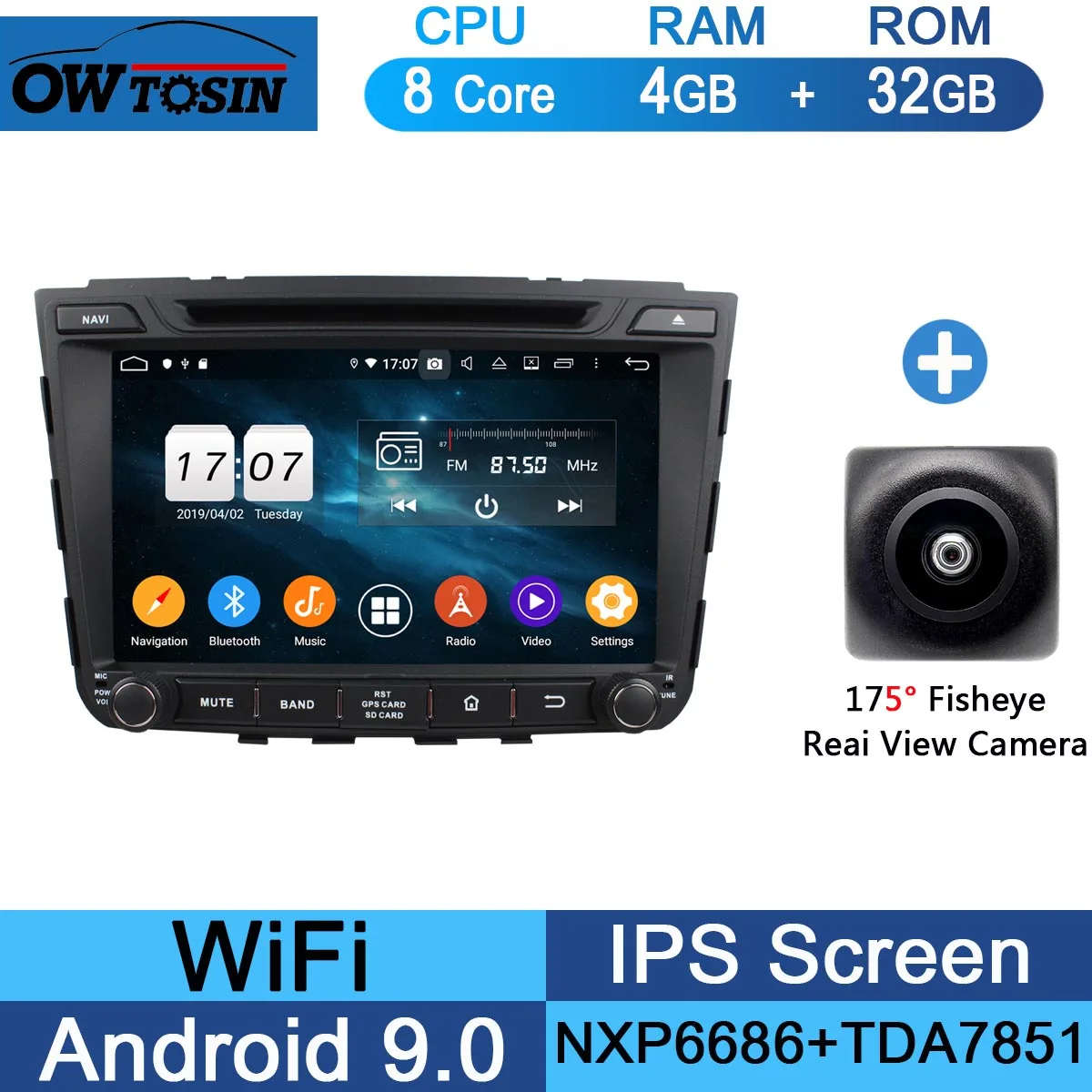 32G Fisheye Camera " ips 8 ядерный 4G+ 64G Android 9,0 Автомобильный DVD Радио gps Navi для hyundai IX25 Creta DSP CarPlay Parrot BT стерео - Цвет: 32G Fisheye Camera