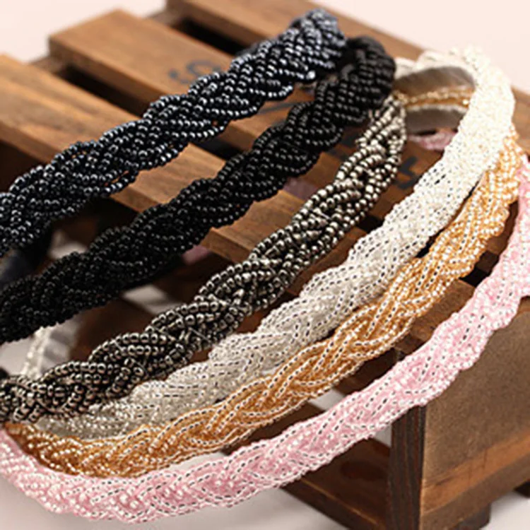 

2018 Rushed Unisex Korean Beaded Headband Twist Fine Pearl Hair Accessories Wholesale Import Of New South Female Headdress