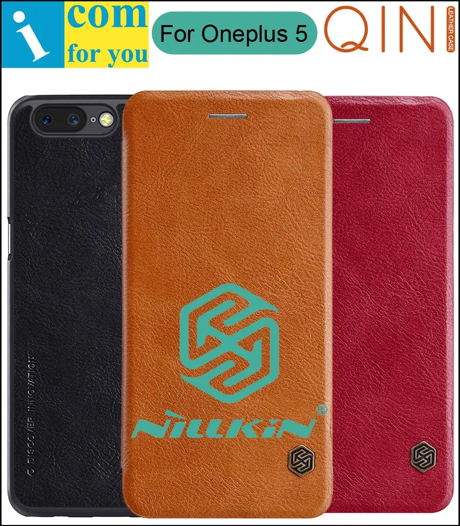 Nillkin Qin Book Flip Leather Case Cover For Oneplus 5 Genuine Real