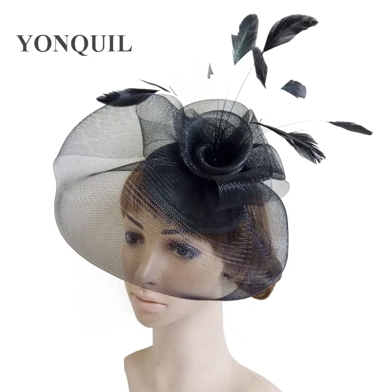 

3colors high quality fascinators hats church Vintage black nice bridal hair accessoires millinery headwear retail wholesale FS06