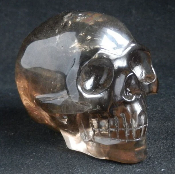 

Natural Smoky Quartz Rock Skull Carving,Realistic,Crystal Healing