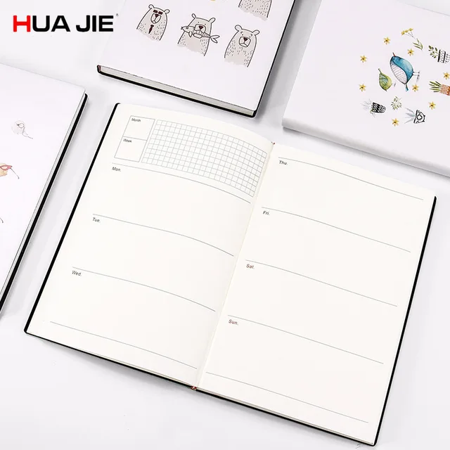 hua jie cute business travel planner notebook a5 work plan schedule