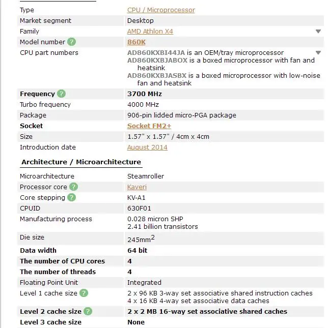 Процессор AMD Athlon X4 860K 3,7 GHz Duad-Core cpu AD860KXBI44JA Socket FM2+ работает правильно настольный процессор