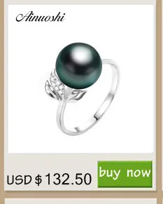 AINUOSHI 10 мм кольцо с черным жемчугом Таити 925 пробы серебряное круглое жемчужное кольцо обручальное модное серебряное женское юбилейное ювелирное изделие