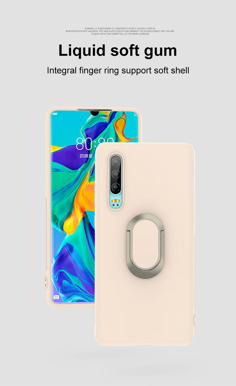 With Finger Ring For Huawei P30 Mate20 Pro 20X Soft Slim TPU Plain Case Anti Slip Luxury Brand Silicone For Huawei P30Pro Case