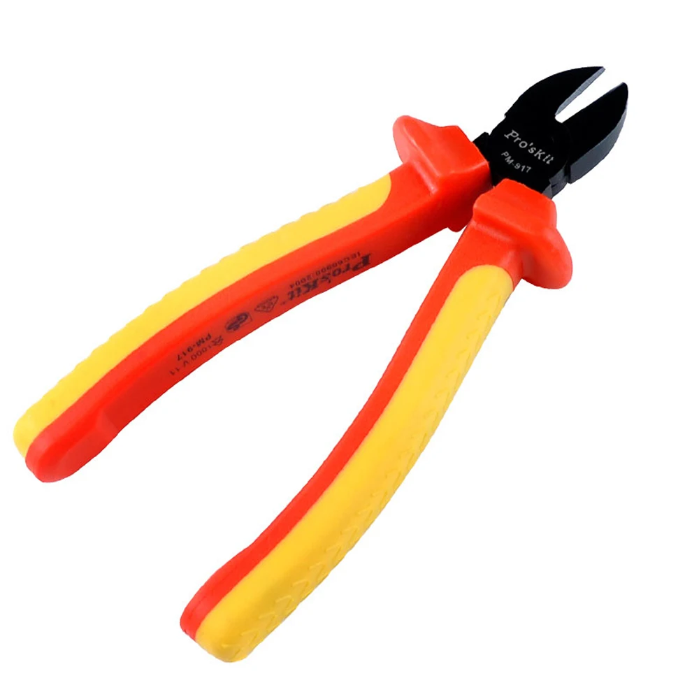 PM-917 Pro'skit High Voltage Insulation Diagonal Cutting Pliers Side Cutter(165mm) Electrician Cable Wire Nipper Tools