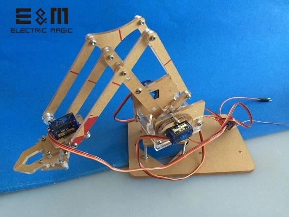 

DIY 4 DOF Mechanical Robot Mini Arm Bracket Manipulators uArm with Servo Toy Machine 4 Axis 3D Rotation Acrylic Model