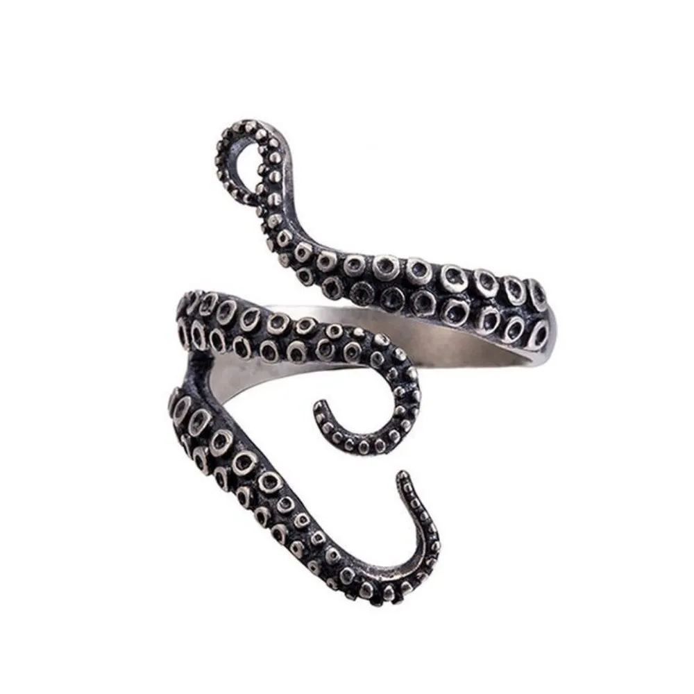 2021 New 925 Silver Girl opening octopus Octopus Ring Finger ring Thai silver for Men fine jewelry | Украшения и аксессуары