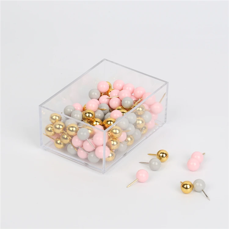 120pcs Pink Series Push Pins Office Decorative Gift Stationery Colored Thumb Tack Message Cork Board Pushpin Thumbtack