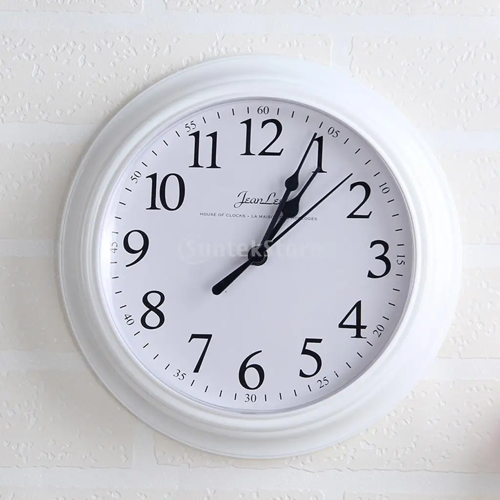  Round Quartz Clock-Wall Clock for Living Room, Bedroom, Kitchen- 22cm Yellow/Red/Black/White