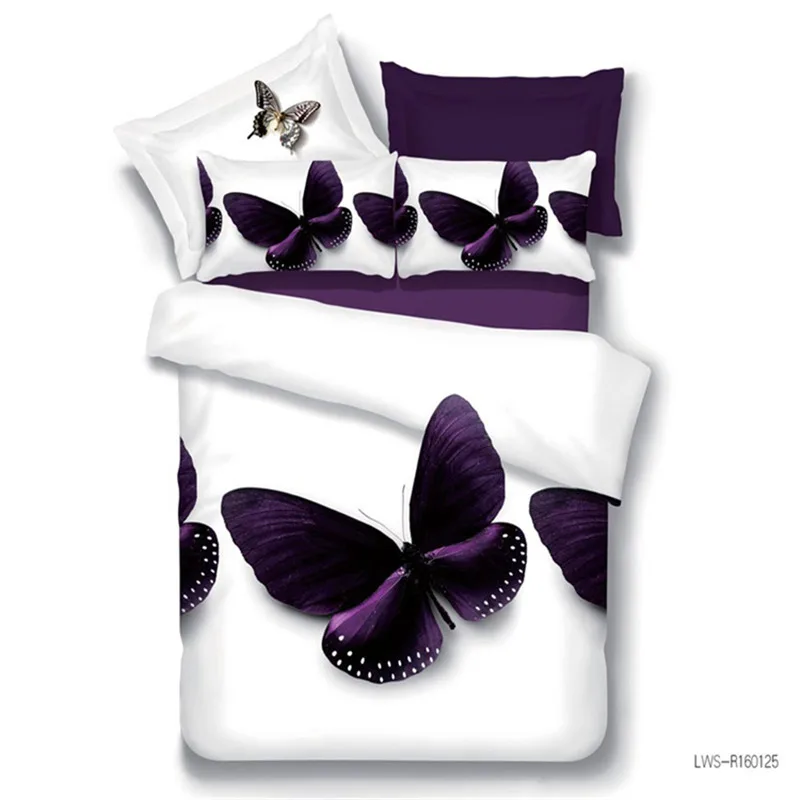 Best Wensd Promotion Quality Purple Butterfly Comforter Sets 3d