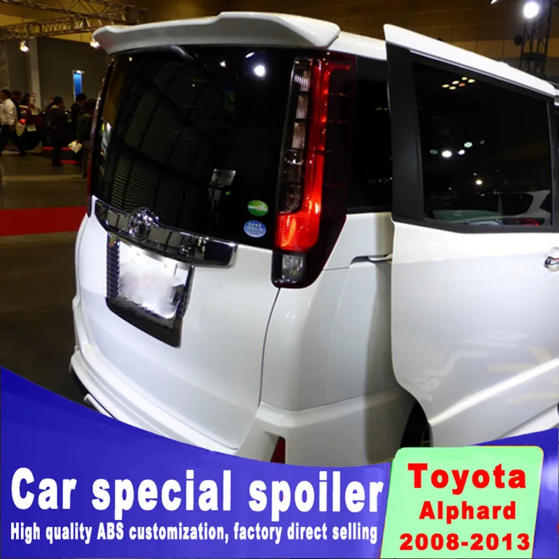 

For toyota Alphard big spoiler 22008 2009 2010 2011 2012 2013 high quality ABS rear window spoiler by primer or DIY color