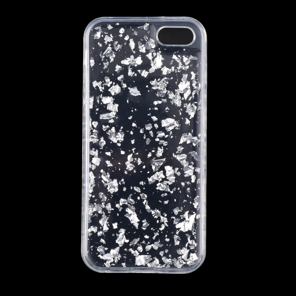 

New Luxury Bling Gold Sequin Clear TPU Gel Rubber Mobile Phone Case For iPhone