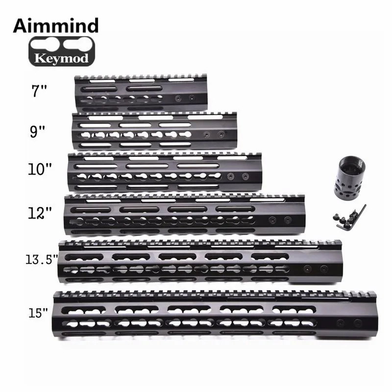 

7" 9" 10" 12" 13.5" 15" Inch AR15 Free Float M-LOK Keymod Handguard for Hunting Trail Tactical Rifle Scope Mount w Steel Nut