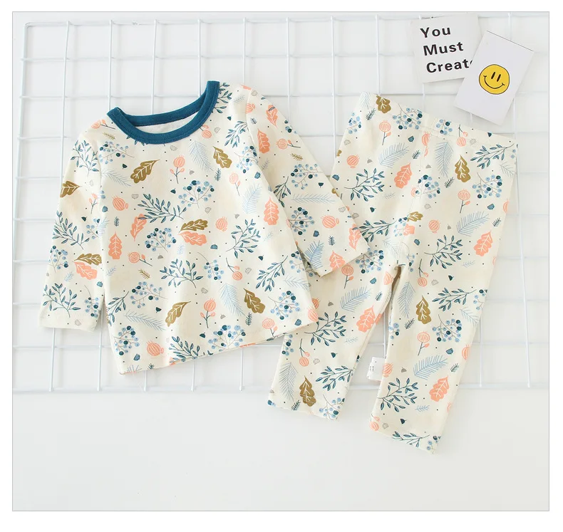 WLG/Детские пижамные комплекты Весенняя Осенняя Пижама для новорожденных мальчиков и девочек детская одежда с рисунком для малышей от 6 до 24 месяцев