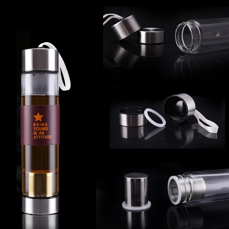 

500ml Glass Water Bottle with Stainless Steel Cap