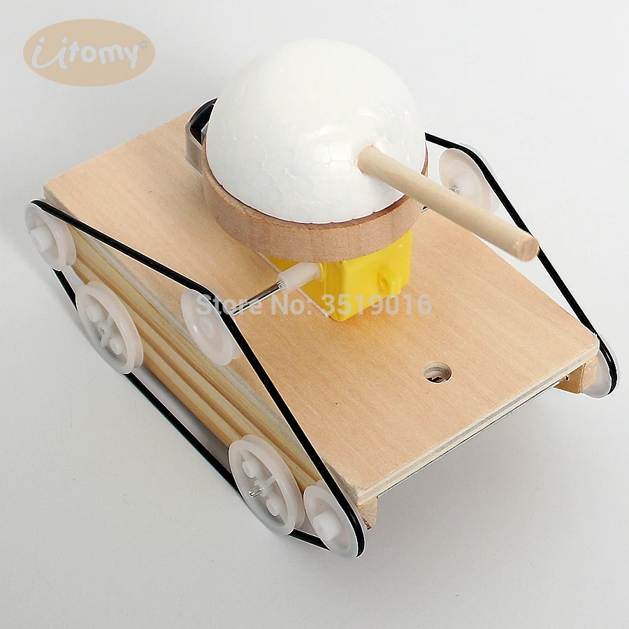 

DIY Cool Wooden Assembled Electric Miniature Splicing Tank Model Kits Science Assembly Experiment Toys Educational For Children