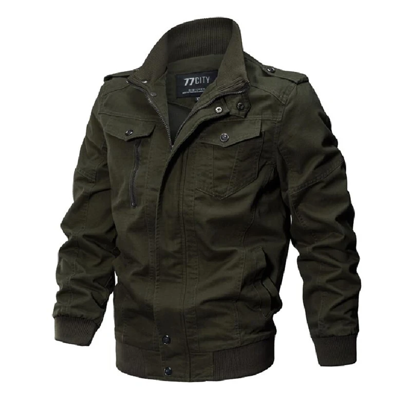 2020 Spring Autumn Army Military Jacket Men Pilot Bomber Tactical Flight Coat Washed Cotton Veste Homme Plus Size 6XL | Мужская одежда