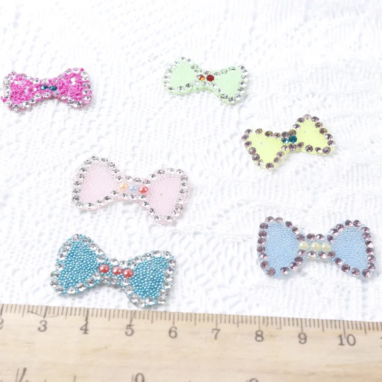 

Bow tie mix 10pcs/set Rhinestones crystal Beaded iron on patch parche embroidery patches for clothing parches para la ropa